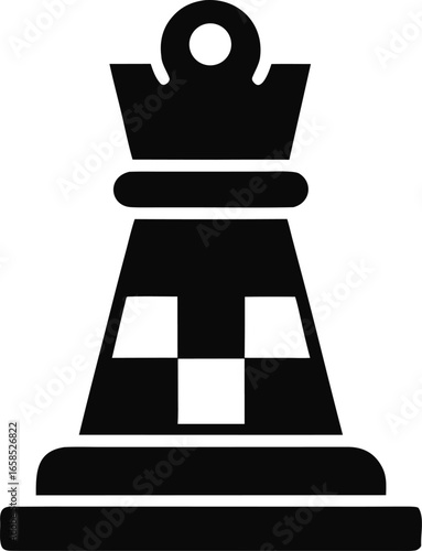 A Checkers or Draughts Piece Minimalist Vector Silhouette