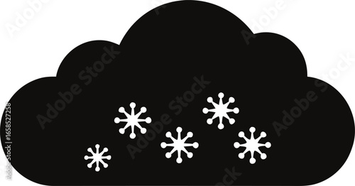Snowy Weather Cloud with Snowflakes Graphic