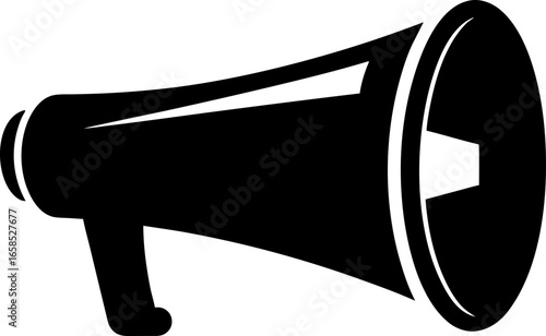 A Director's Megaphone Clean Vector Silhouette Solid