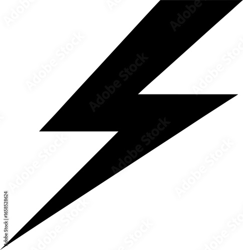 A Lightning Bolt Icon Simple Graphic Symbol