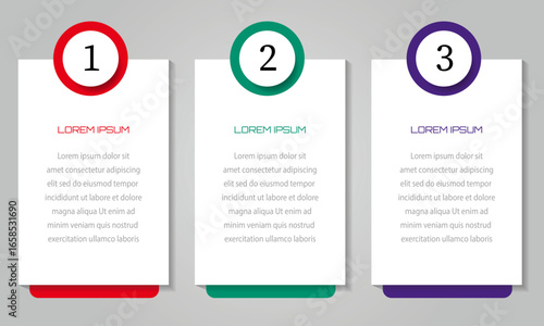 3 successive steps business data visualization timeline process infographic template design with number-  Modern vector for workflow layout, diagram, report, web design, presentation