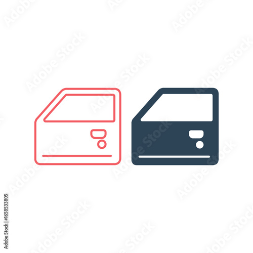 Car door vector illustration icons set