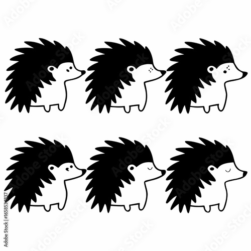 Cute hedgehog vector illustration isolated on white background for your design and creative projects
