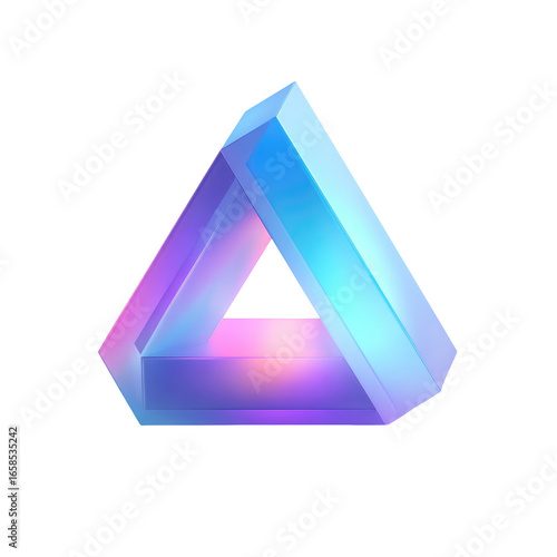 3D triangle, vibrant gradient colors