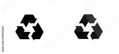 Dark graphic recycle symbol