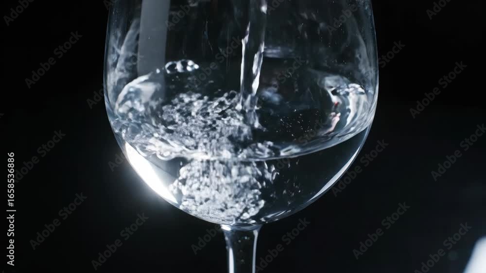 Close-Up of Crystal Clear Water Pouring into Transparent Glass on White Background in 4K UHD Close-Up of Crystal Clear Water Pouring into Transparent Glass on White Background in 4K UHD