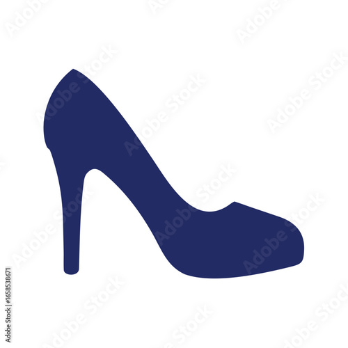High Heel Shoe Silhouette Icon – Fashion Footwear Boutique Vector