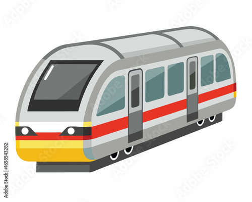 Isometric isolated train illustration a modern mass rapid transit vehicle transporting people seamlessly through city and urban areas with efficiency and style