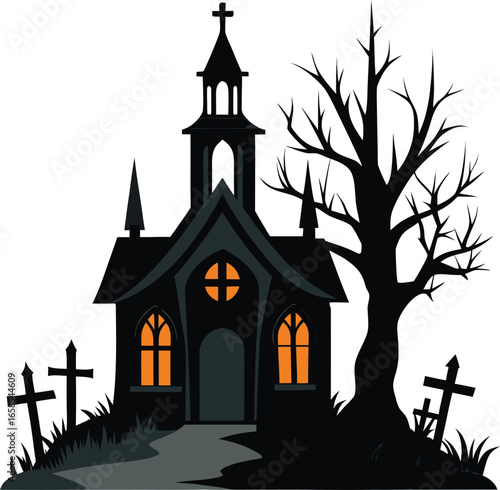 Abandoned Church With Creepy Cross