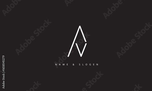 AV, VA, A, V Abstract Letters Logo Monogram