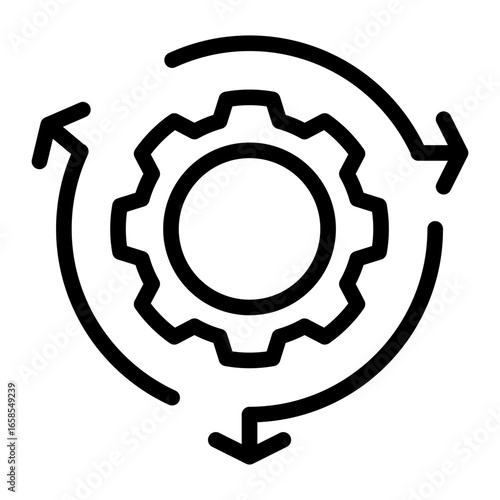 Corporate Mechanism Gear icon from the Corporate icon collection (Outline Style)