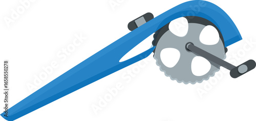 Blue can opener utilizing a lever mechanism, metal gear, and sharp cutting wheel, ensuring smooth and effortless opening of cans