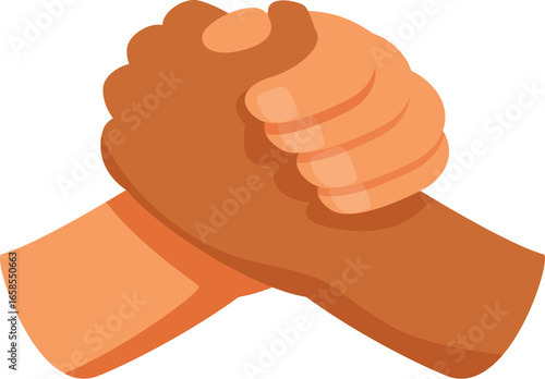Interracial handshake representing racial equality and the fight against racism