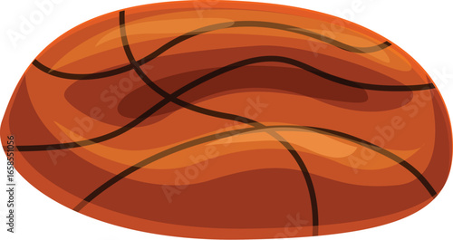Deflated basketball ball is lying on the ground, losing its air