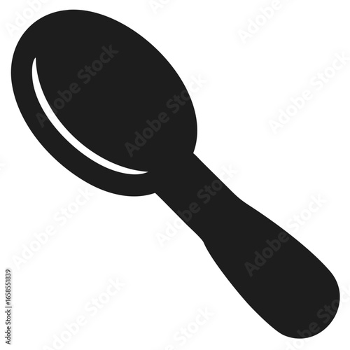 Silhouette of a Spoon on a Black Background utensil cutlery