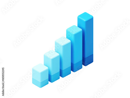 Free Download Light-blue, 3D bar graph ascending - GFXLoad