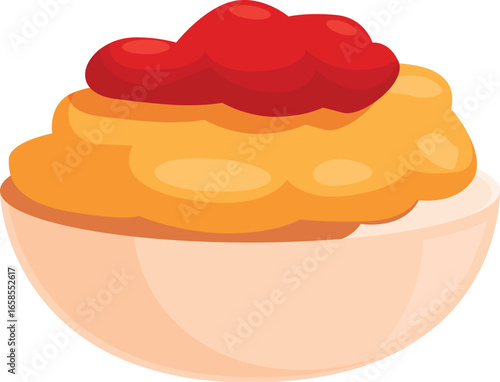 Creamy deviled eggs topped with paprika and mayonnaise filling, creating a tasty appetizer