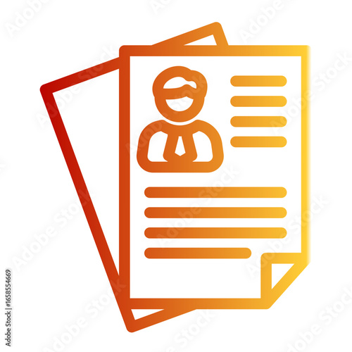 Professional Resume Dossier icon from the Corporate icon collection (Outline Gradient Style)