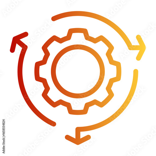 Corporate Mechanism Gear icon from the Corporate icon collection (Outline Gradient Style)