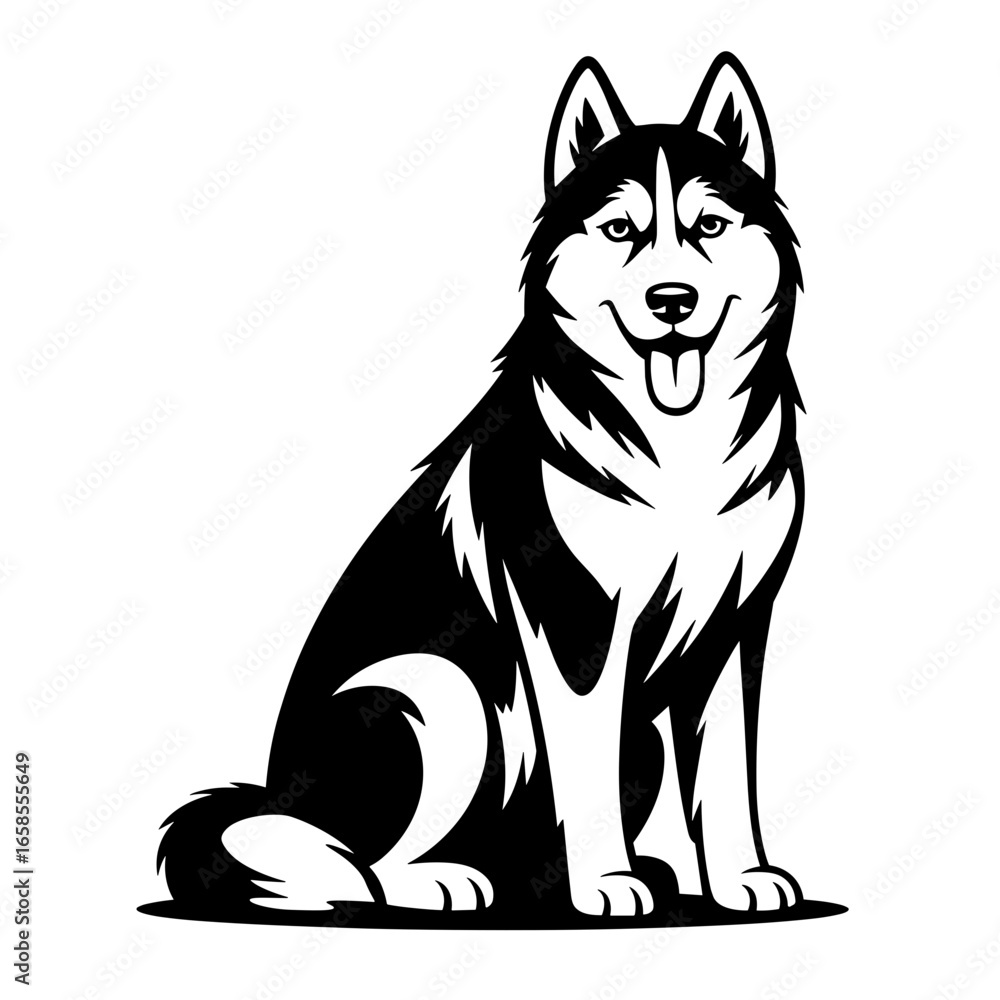 Naklejka premium Husky Sitting