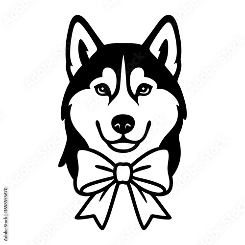 Husky with Coquette Bow