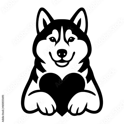 Husky with Heart