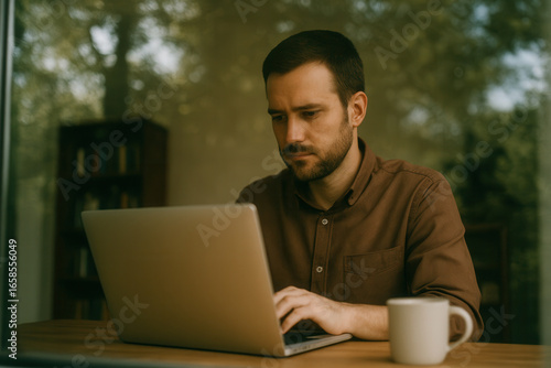 Remote work from anywhere policy for professionals home office digital workspace indoor focused mindset