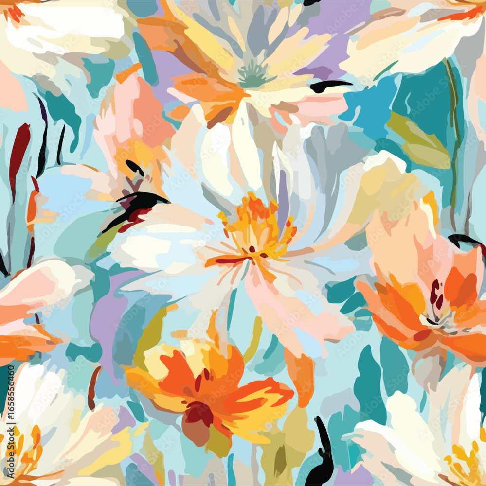Naklejka premium seamless background with flowers