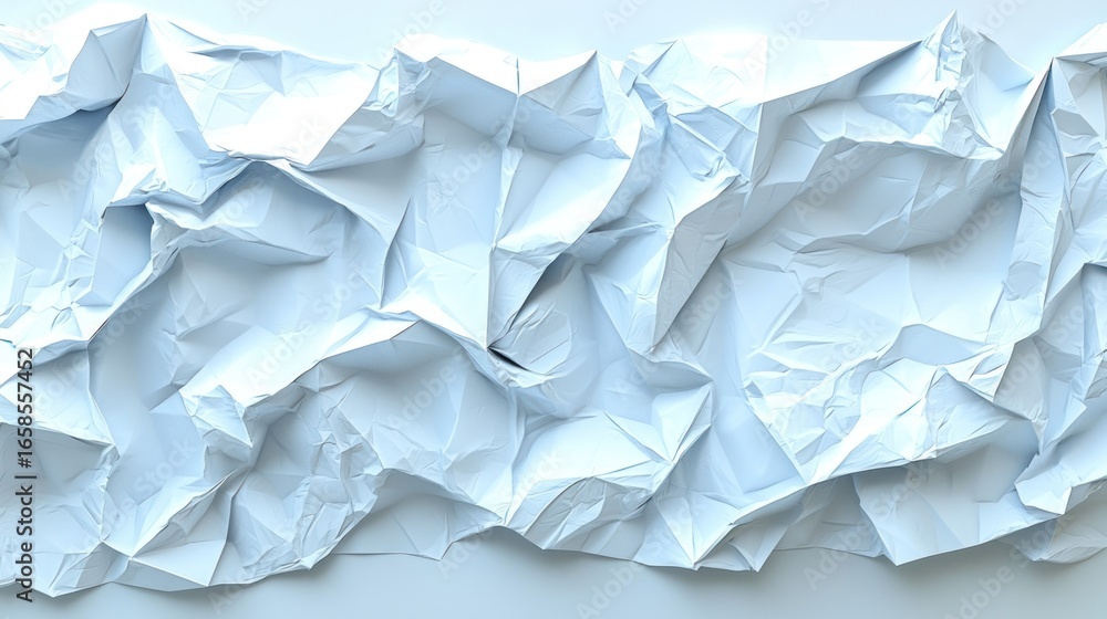 Fototapeta premium Abstract Textured Background: Crumpled Light Blue Paper