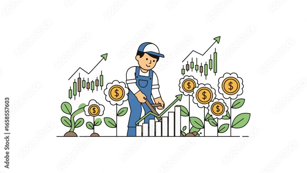 Fototapeta premium Cultivating Financial Growth: Nurturing Investments for Success