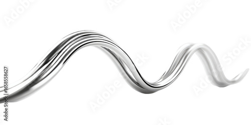 Abstract wavy ribbon design in grayscale