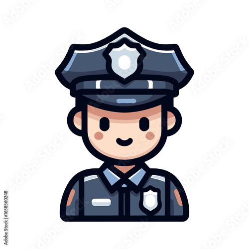 Cute Police Officer Character Illustration