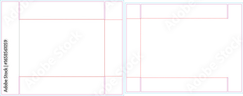 Die Cut Box on White, Box Blueprint, Minimalist Package Design Outlines