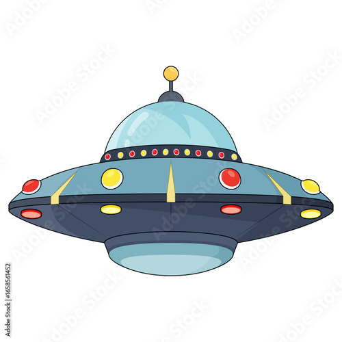 Flying UFO Vector Illustration