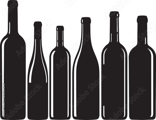 wine bottles vector illustration