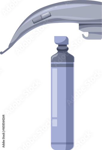 Medical instruments used for intubation procedures, featuring a laryngoscope and an endotracheal tube