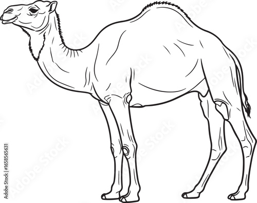 camel line art vector illustration 