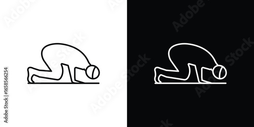 Person in Prayer Position, Isolated on White and Black Backgrounds