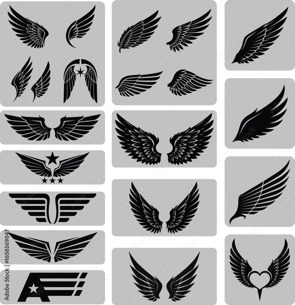 Obraz premium Abstract geometric wings design with vibrant colors