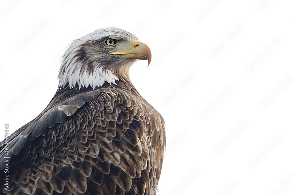 Fototapeta premium Wild bald eagle isolated on transparent background