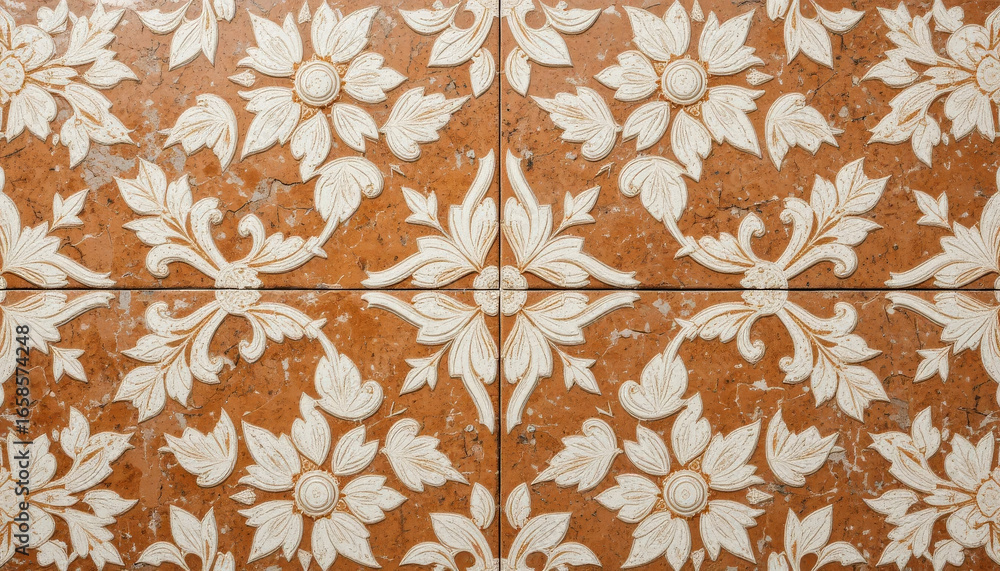 seamless pattern with flowers orange wall design seamless pattern with flowers orange wall design