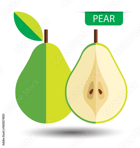 Pear, fruit vector illustration