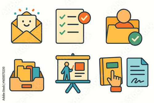 Office, work linear icon set. business, productivity, organization icons for professionals
