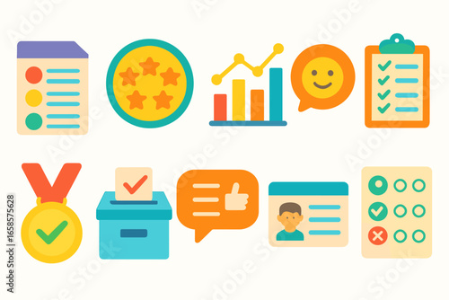 Business, finance outline icon set. data, analysis, communication icons collection