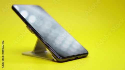 mobile phone on blue background