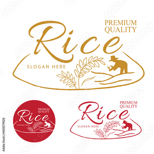 Rice. Logo design template vector illustration.