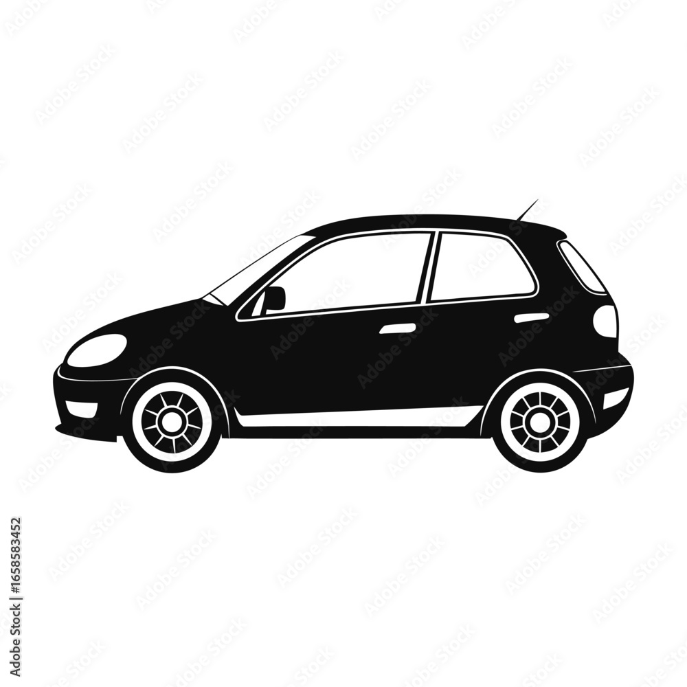 Fototapeta premium Black sports car vector illustration isolated on white background