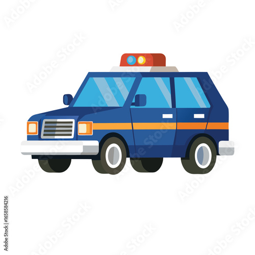 Police car vector illustration isolated on white background emergency vehicle design