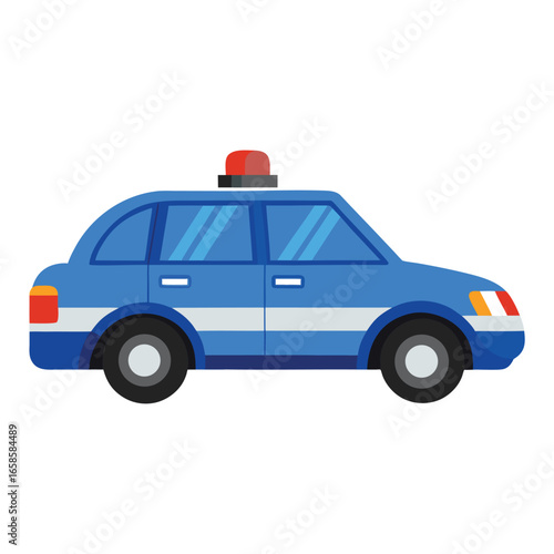 Police car isolated on white background vector illustration