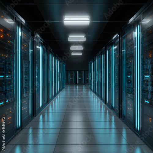 Modern Data Center with Cloud Servers